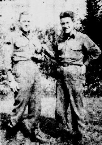Cecil U. Faulkner (Right) and brother Howard V. Faulkner (Left)
Meeting in the European Theater World WarII